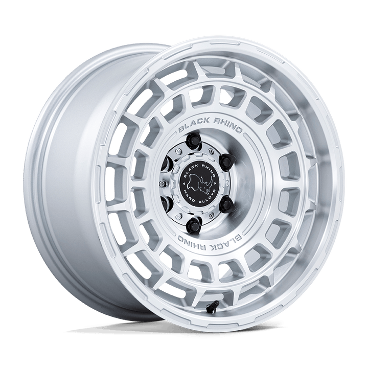 Black Rhino Hard Alloys | BR024 AWOL | Silver W/ Machined Face | 17X8.5 | 6X139.7 | -10mm/4.36" | BR024SD17856810N