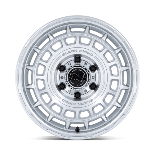 Black Rhino Hard Alloys | BR024 AWOL | Silver W/ Machined Face | 17X8.5 | 5X114.3 | 25mm/5.73" | BR024SD17851225