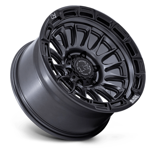 Black Rhino Hard Alloys | BR025 RIVAL | Matte Gunmetal W/ Matte Black Lip | 17X8.5 | 6X139.7 | 10mm/5.14" | BR025AB17856810