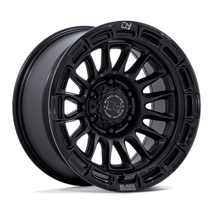 Black Rhino Hard Alloys | BR025 RIVAL | Matte Black W/ Gloss Black Lip | 17X9 | 6X139.7 | -12mm/4.53" | BR025MB17906812N