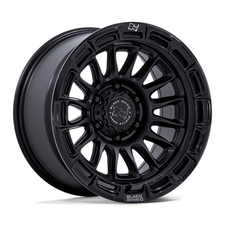 Black Rhino Hard Alloys | BR025 RIVAL | Matte Black W/ Gloss Black Lip | 17X9 | 6X139.7 | -12mm/4.53" | BR025MB17906812N
