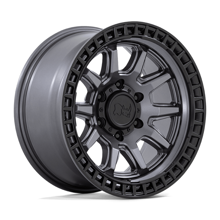 Black Rhino Hard Alloys | CALICO | Matte Gunmetal With Matte Black Lip | 17X8.5 | 6X139.7 | 0mm/4.75" | BR001AB17856800
