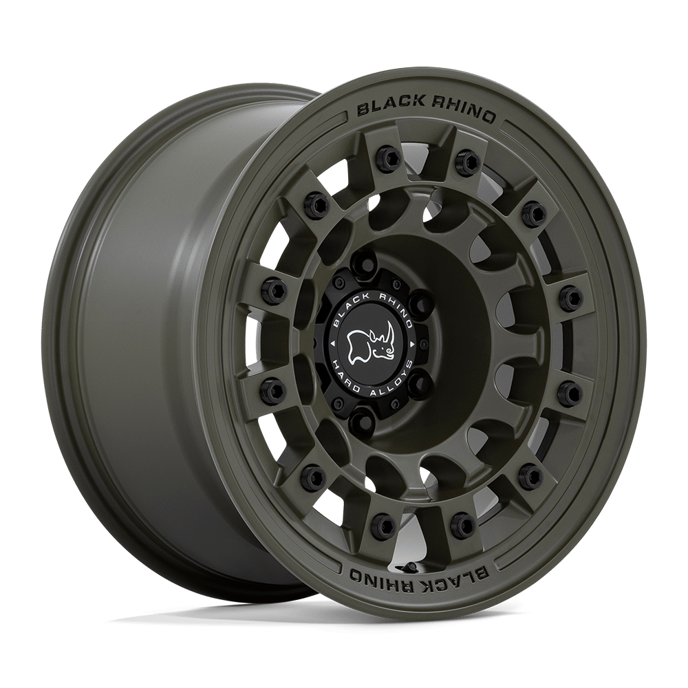 Black Rhino Hard Alloys | FUJI | Olive Drab Green | 17X9 | 6X139.7 | -12mm/4.53" | BR004EX17906812N