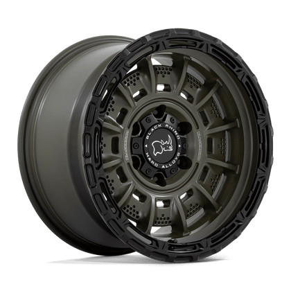 Black Rhino Hard Alloys | LEGION | Olive Drab Green With Black Lip | 17X9 | 6X139.7 | -12mm/4.53" | BR002EB17906812N
