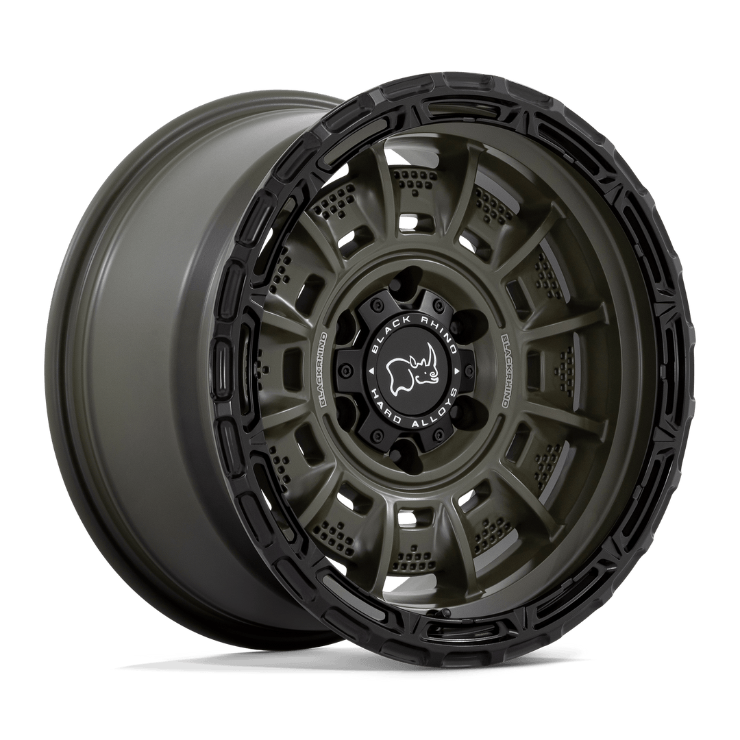 Black Rhino Hard Alloys | LEGION | Olive Drab Green With Black Lip | 20X10 | 6X135 | -18mm/4.79" | BR002EB20106318N