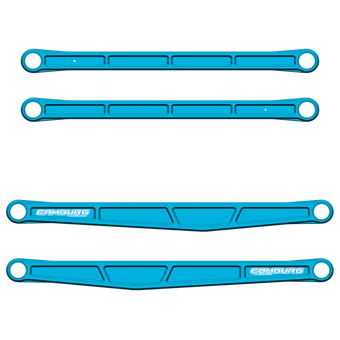 Camburg KINETIK Series Rear Billet Uniball Trailing Arm Kit (Blue) - 2021-2024 Ford F-150 Raptor / Raptor R