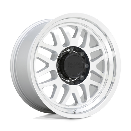 Black Rhino Hard Alloys | DELTA | Gloss Silver With Mirror Face & Lip | 20X9.5 | 8X170 | -18mm/4.54" | 2095DLT-88170S25
