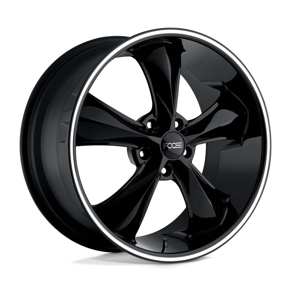 Foose 1PC | F104 LEGEND | Gloss Black Milled | 17X8 | 5X114.3 | 1mm/4.54" | F10417806545