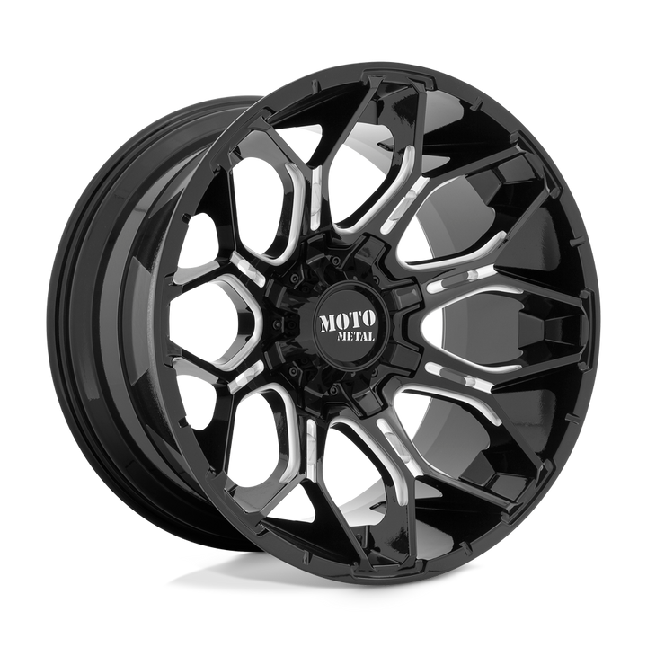 Moto Metal | MO808 SNIPER | Gloss Black Milled | 20X9 | 6X135/6X139.7 | 0mm/5" | MO80829067300