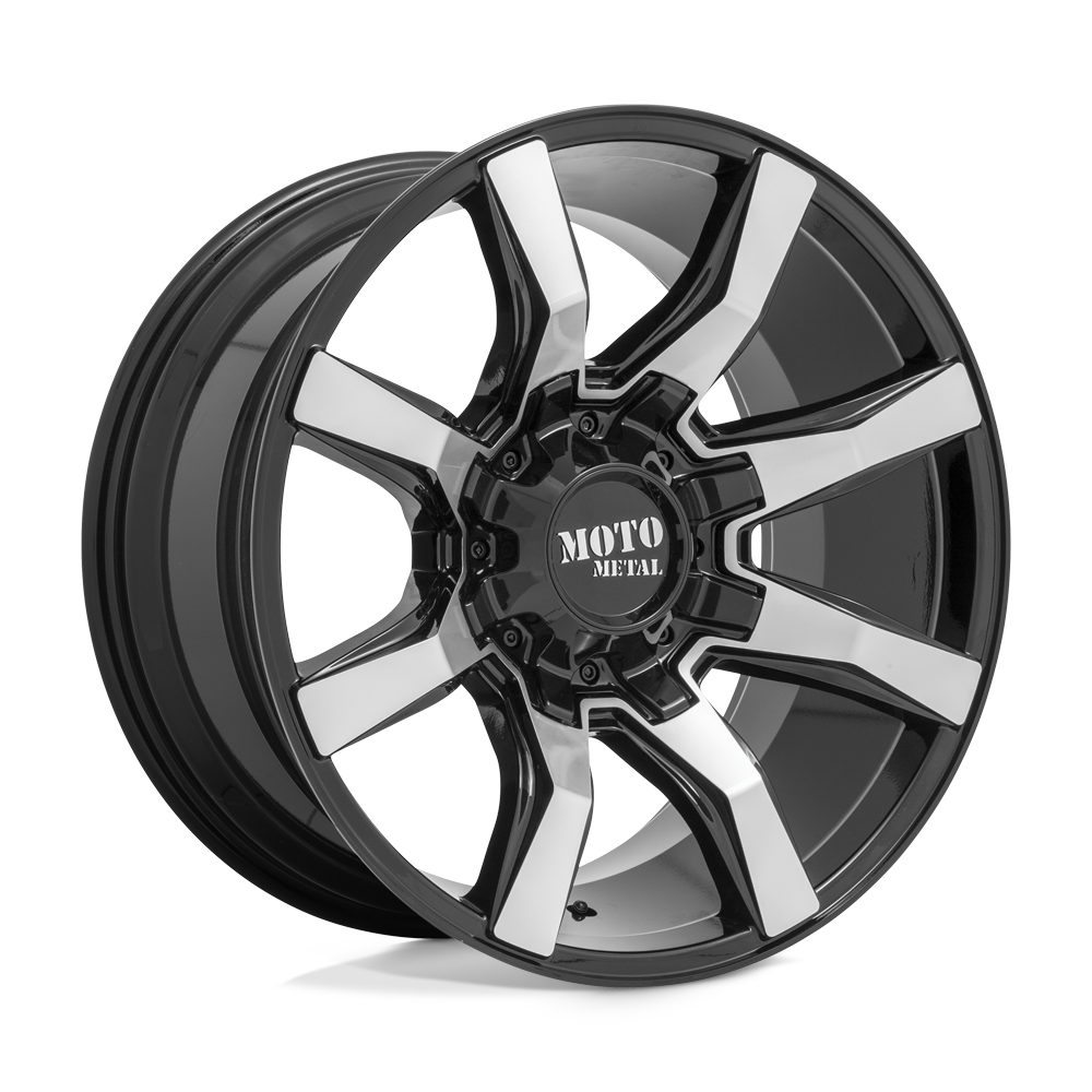 Moto Metal | MO804 SPIDER | Gloss Black Machined | 20X10 | 6X135/6X139.7 | 12mm/5.97" | MO80421067512