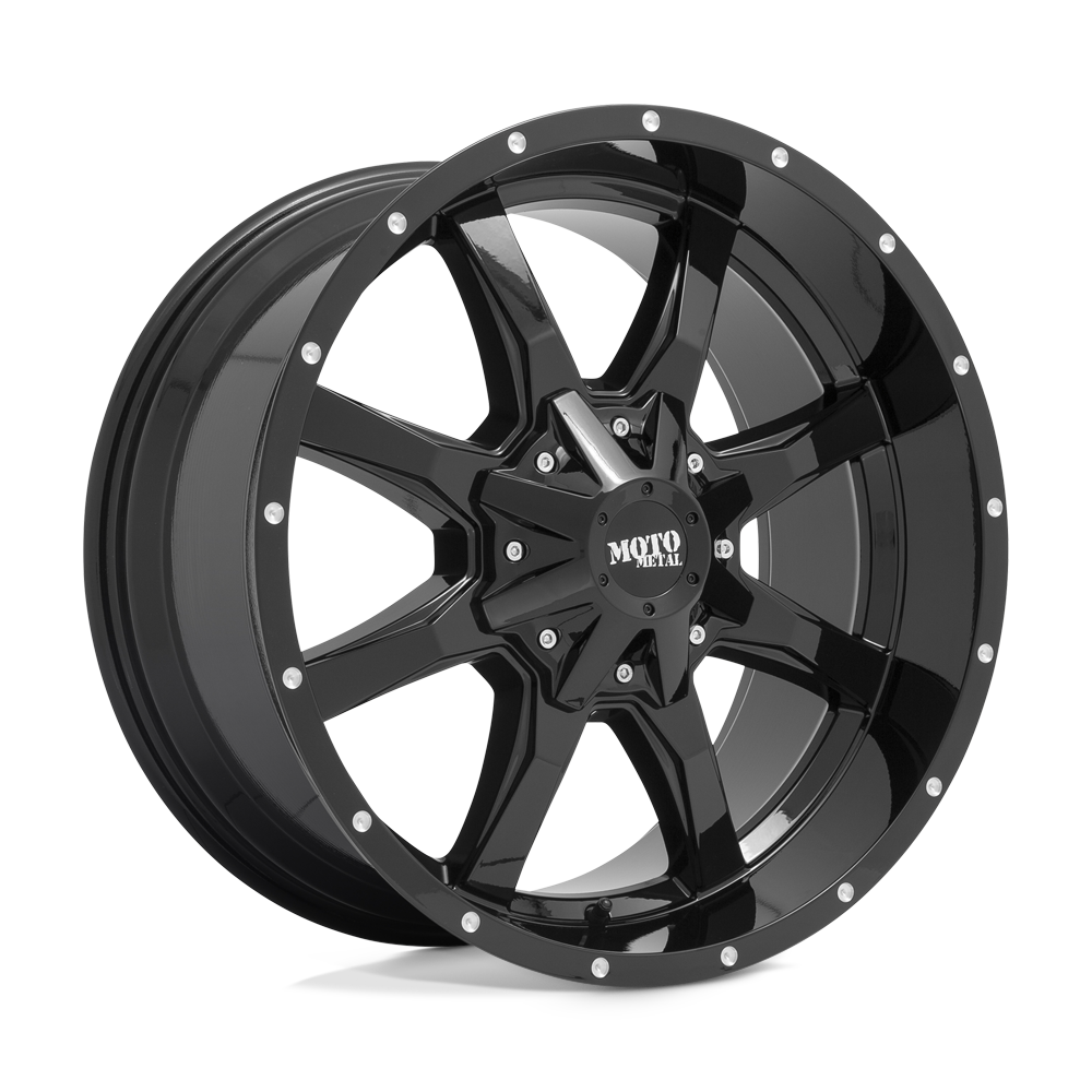 Moto Metal | MO970 | Gloss Black With Milled Lip | 20X9 | 6X135/6X139.7 | 18mm/5.71" | MO970290673A18US