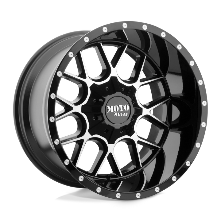 Moto Metal | MO986 SIEGE | Gloss Black Machined | 20X9 | 6X135/6X139.7 | 0mm/5" | MO98629067300