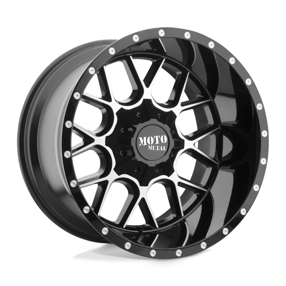 Moto Metal | MO986 SIEGE | Gloss Black Machined | 20X10 | 6X135/6X139.7 | -18mm/4.79" | MO98621067318N