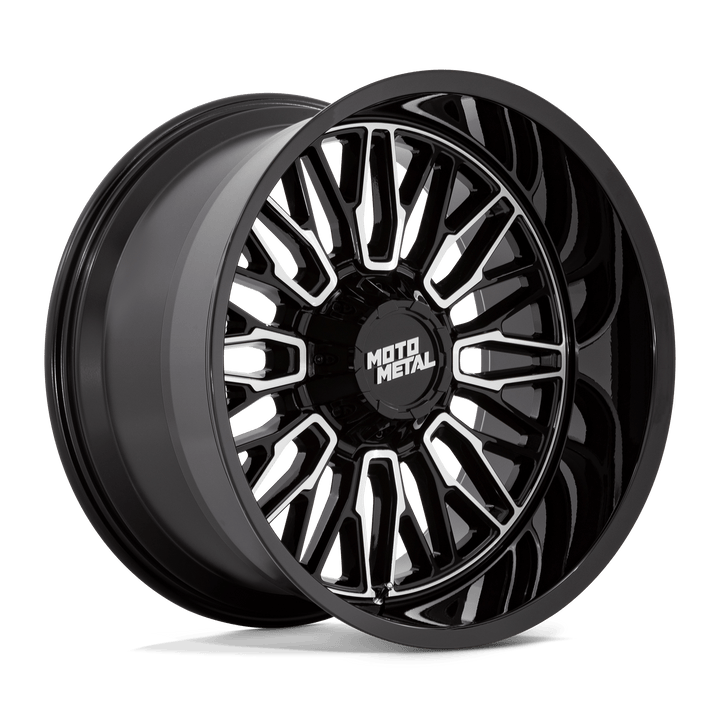 Moto Metal | MO809 STINGER | Gloss Black Machined | 22X12 | 6X135/6X139.7 | -44mm/4.77" | MO809BD22126744N
