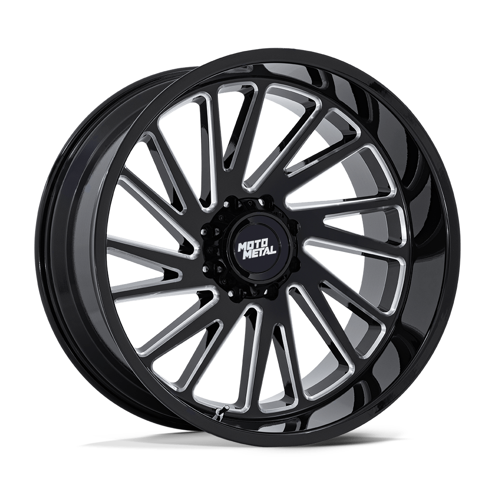 Moto Metal | MO811 COMBAT | Gloss Black Milled | 24X12 | 6X135 | -44mm/4.77" | MO811BE24126344N
