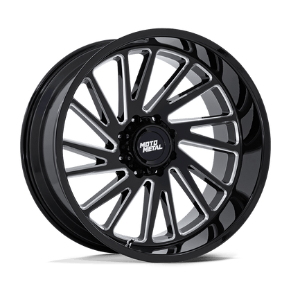 Moto Metal | MO811 COMBAT | Gloss Black Milled | 24X12 | 6X135 | -44mm/4.77" | MO811BE24126344N
