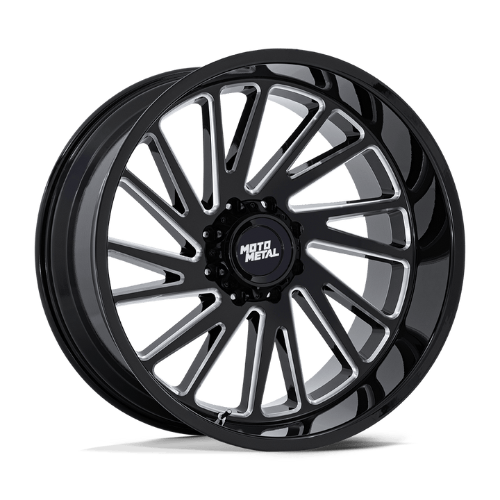 Moto Metal | MO811 COMBAT | Gloss Black Milled | 24X12 | 6X135 | -44mm/4.77" | MO811BE24126344N
