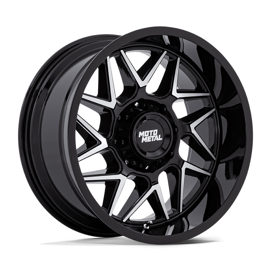 Moto Metal | MO812 TURBINE | Gloss Black W/ Machined Face | 20X10 | 6X135 | -18mm/4.79" | MO812BD20106318N