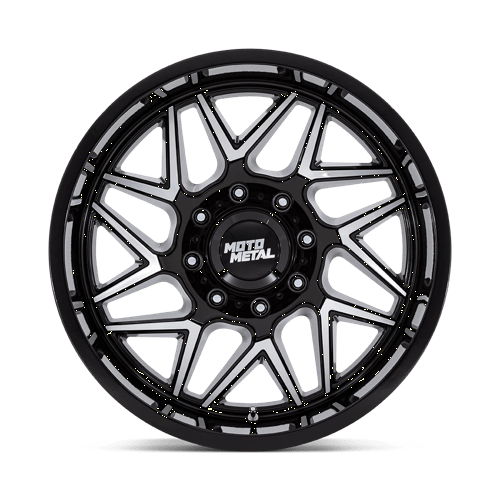 Moto Metal | MO812 TURBINE | Gloss Black W/ Machined Face | 20X10 | 6X139.7 | -18mm/4.79" | MO812BD20106818N