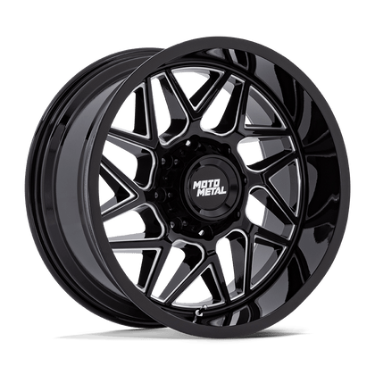Moto Metal | MO812 TURBINE | Gloss Black Milled | 20X9 | 6X139.7 | 1mm/5.04" | MO812BE20906801