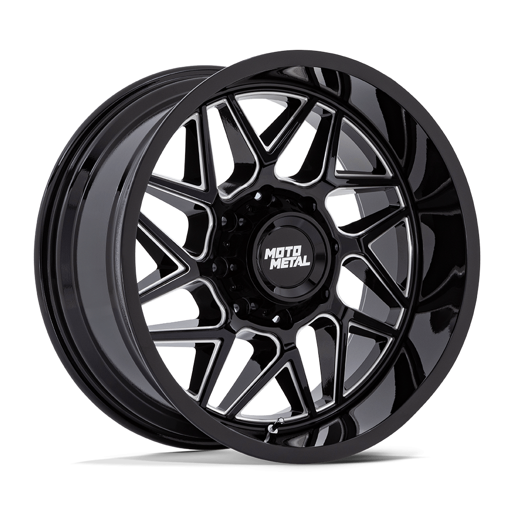 Moto Metal | MO812 TURBINE | Gloss Black Milled | 20X10 | 6X135 | -18mm/4.79" | MO812BE20106318N