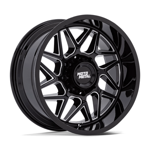 Moto Metal | MO812 TURBINE | Gloss Black Milled | 20X9 | 6X139.7 | 1mm/5.04" | MO812BE20906801
