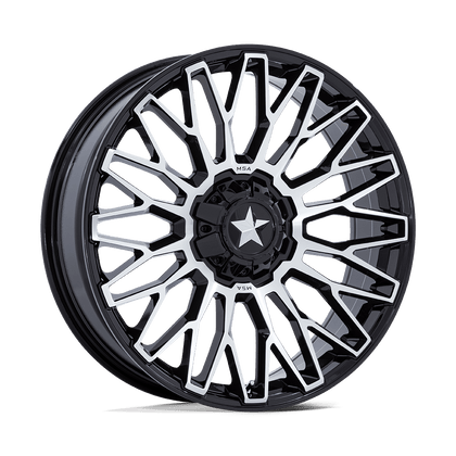 MSA Offroad Wheels | M50 CLUBBER | Gloss Black Machined | 20X7 | 5X114.3 | 0mm/4" | MA050BD20701200