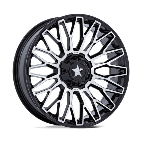 MSA Offroad Wheels | M50 CLUBBER | Gloss Black Machined | 24X7 | 5X114.3 | 0mm/4" | MA050BD24701200