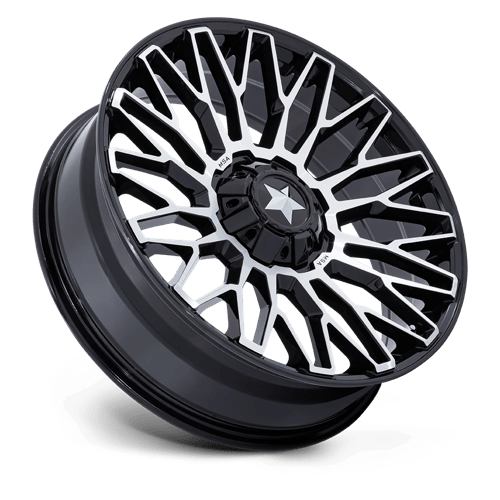 MSA Offroad Wheels | M50 CLUBBER | Gloss Black Machined | 24X7 | 5X114.3 | 0mm/4" | MA050BD24701200