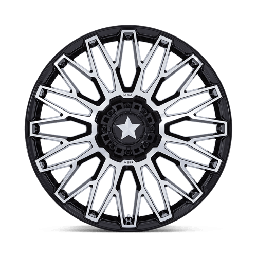 MSA Offroad Wheels | M50 CLUBBER | Gloss Black Machined | 24X7 | 5X114.3 | 0mm/4" | MA050BD24701200