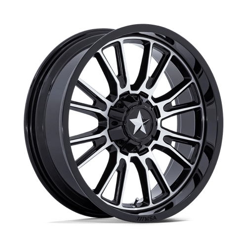 MSA Offroad Wheels | M51 THUNDERLIPS | Gloss Black Machined | 24X7 | 5X114.3 | 0mm/4" | MA051BD24701200