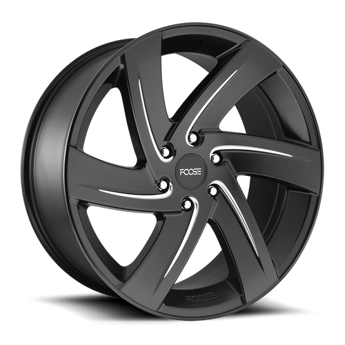 Foose 1PC | F167 BODINE | Matte Black Milled | 22X9.5 | 6X139.7 | 25mm/6.23" | F167229577+25