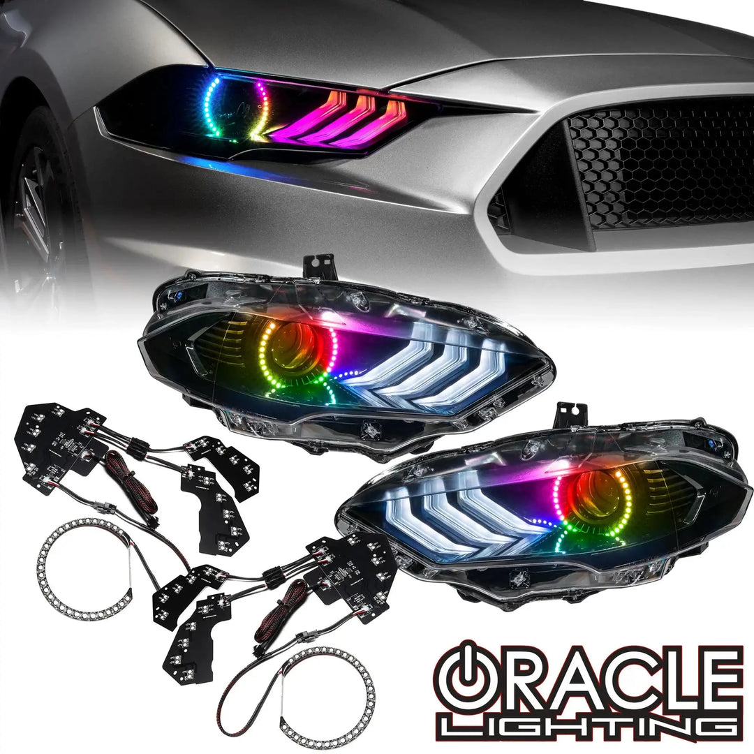 ORACLE Lighting Dynamic ColorSHIFT DRL Upgrade w/ Halo Kit - 2018-2023 Ford Mustang