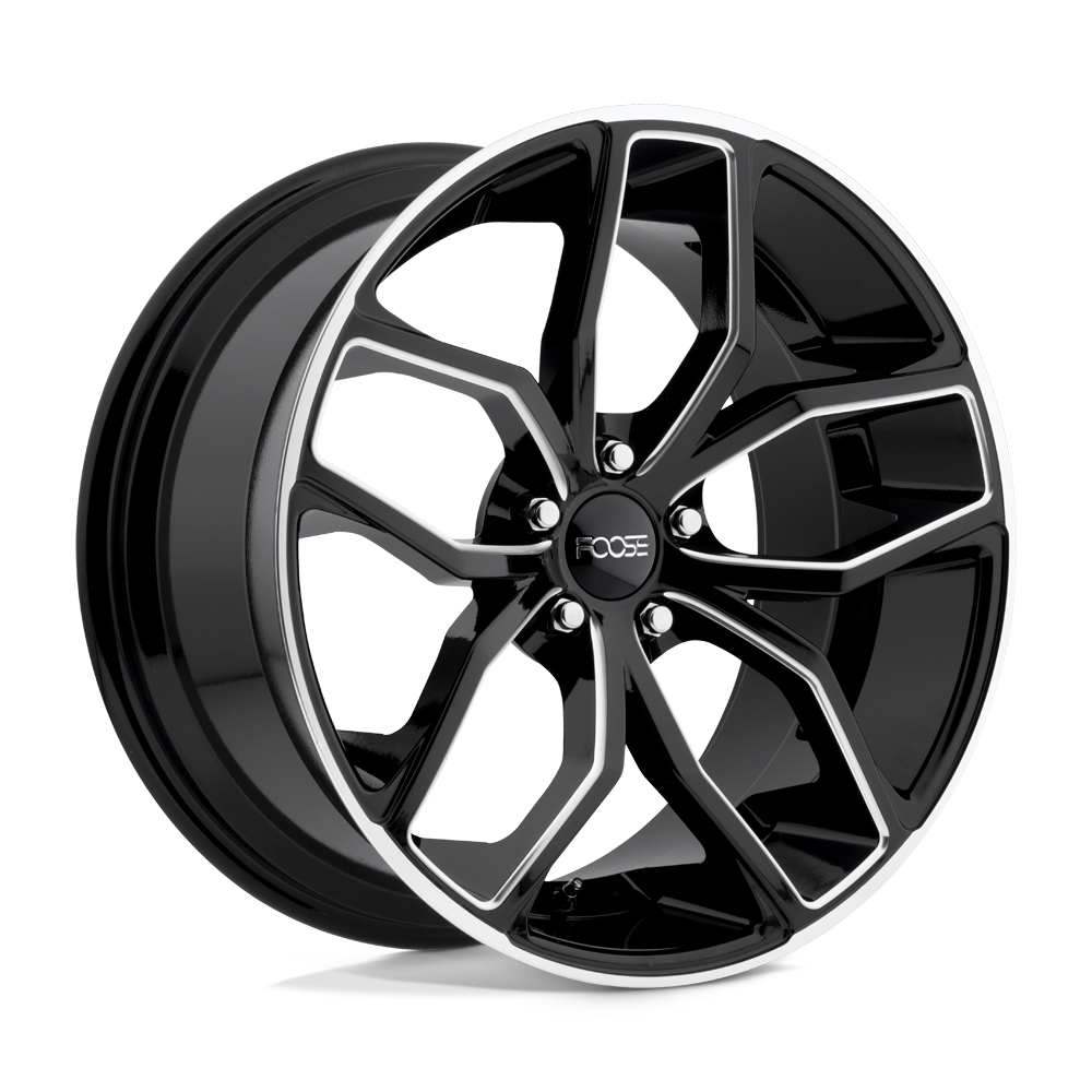 Foose 1PC | F150 OUTCAST | Gloss Black Milled | 20X10 | 5X114.3 | 40mm/7.07" | F150200065+40