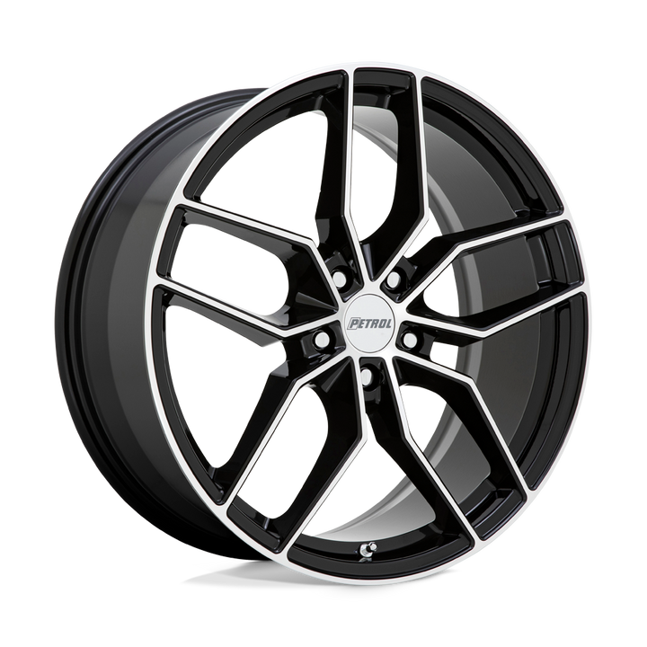 Petrol | P5C | Gloss Black W/ Machined Face | 20X8.5 | 5X114.3 | 40mm/6.32" | 2085P5C405114B76