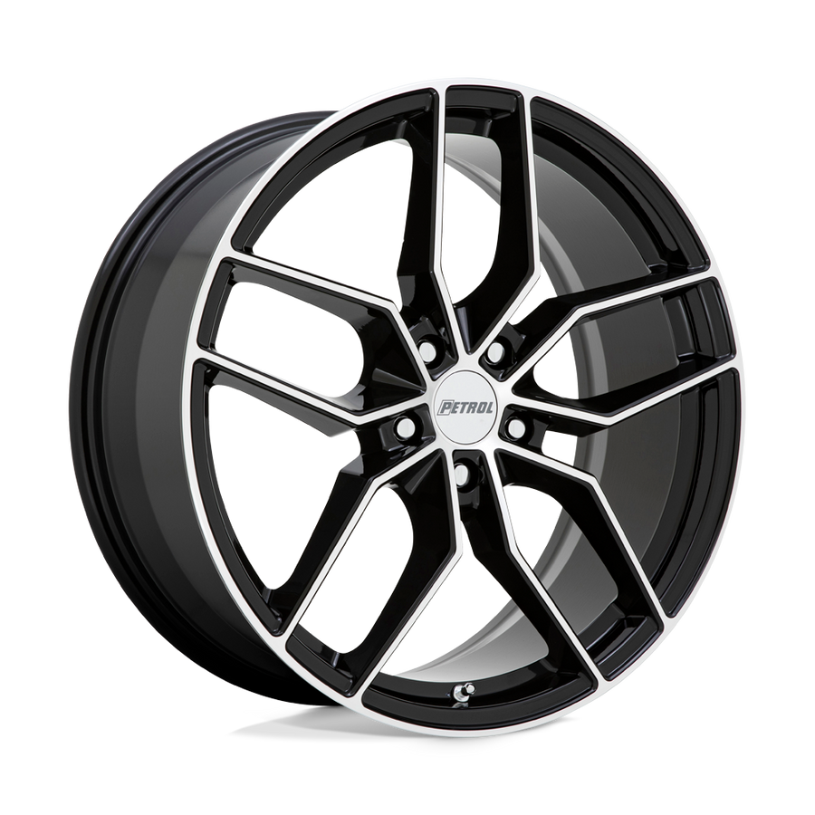 Petrol | P5C | Gloss Black W/ Machined Face | 20X8.5 | 5X114.3 | 40mm/6.32" | 2085P5C405114B76