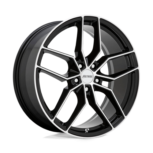 Petrol | P5C | Gloss Black W/ Machined Face | 17X8 | 5X108 | 40mm/6.07" | 1780P5C405108B72