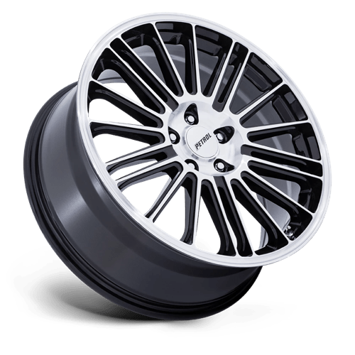 Petrol | PE001 P1D | Gloss Black With Machined Face | 18X8 | 5X114.3 | 40mm/6.07" | PE001BD18801240