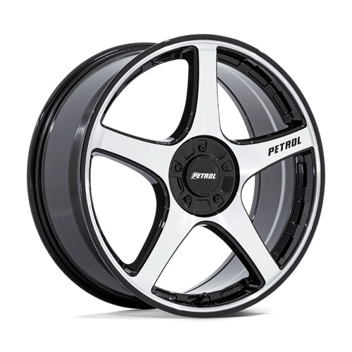 Petrol | PE003 P2E | Gloss Black W/ Machined Face | 19X8 | 5X108/5X114.3 | 40mm/6.07" | PE003DB19800140
