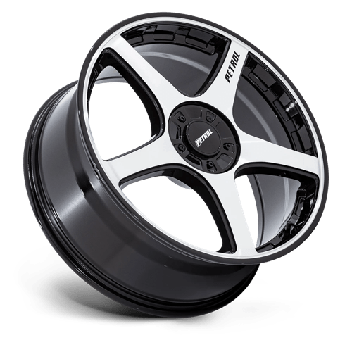 Petrol | PE003 P2E | Gloss Black W/ Machined Face | 19X8 | 5X108/5X114.3 | 40mm/6.07" | PE003DB19800140