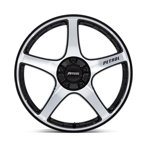Petrol | PE003 P2E | Gloss Black W/ Machined Face | 19X8 | 5X108/5X114.3 | 40mm/6.07" | PE003DB19800140