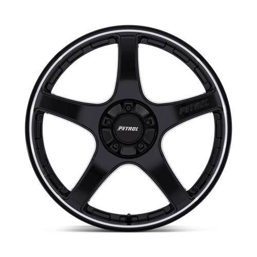 Petrol | PE003 P2E | Gloss Black W/ Machined Lip | 17X8 | 5X108/5X114.3 | 40mm/6.07" | PE003BD17800140
