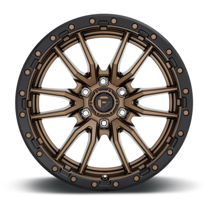 Fuel Off-Road Rebel 6 Matte Bronze W/ Black Bead Ring 17X9 6x135 wheel D68117908950
