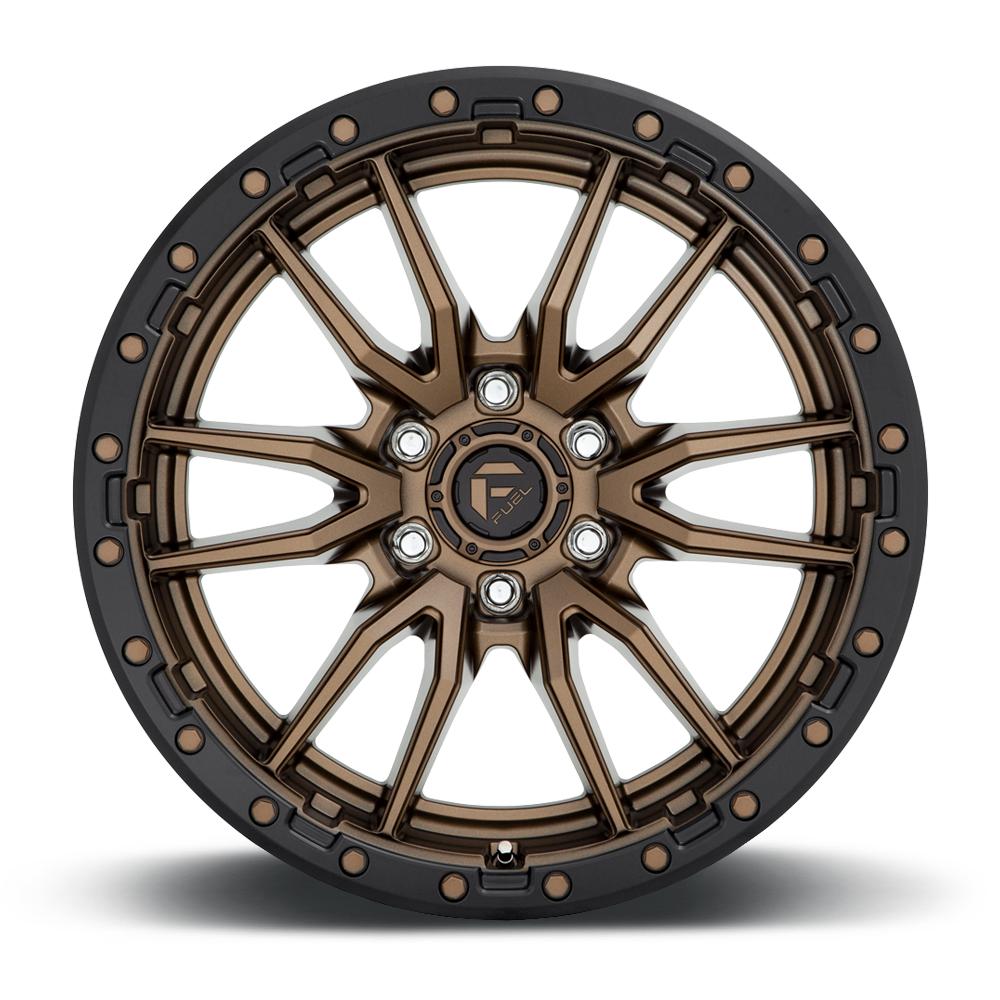 Fuel Off-Road Rebel 6 Matte Bronze W/ Black Bead Ring 22X12 6x135 wheel D68122208947
