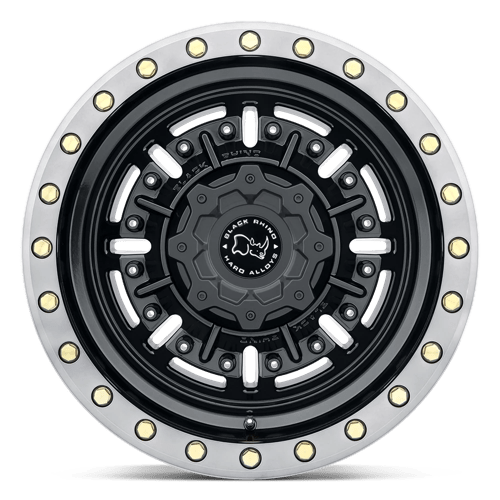 Black Rhino Hard Alloys | ABRAMS | Gloss Gun Black W/ Machined Dark Tint | 17X8.5 | 6X139.7 | 0mm/4.75" | 1785ABR006140B12
