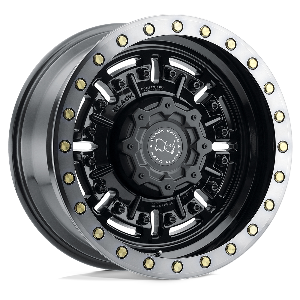 Black Rhino Hard Alloys | ABRAMS | Gloss Gun Black W/ Machined Dark Tint | 17X8.5 | 6X139.7 | 0mm/4.75" | 1785ABR006140B12