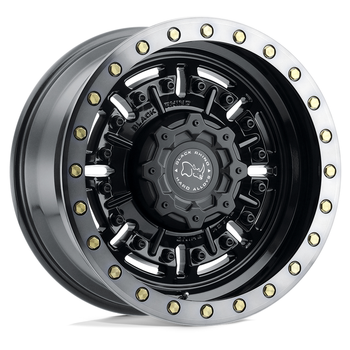 Black Rhino Hard Alloys | ABRAMS | Gloss Gun Black W/ Machined Dark Tint | 17X8.5 | 6X139.7 | 0mm/4.75" | 1785ABR006140B12