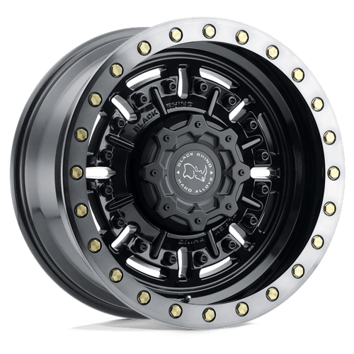 Black Rhino Hard Alloys | ABRAMS | Gloss Gun Black W/ Machined Dark Tint | 17X8.5 | 6X139.7 | 0mm/4.75" | 1785ABR006140B12