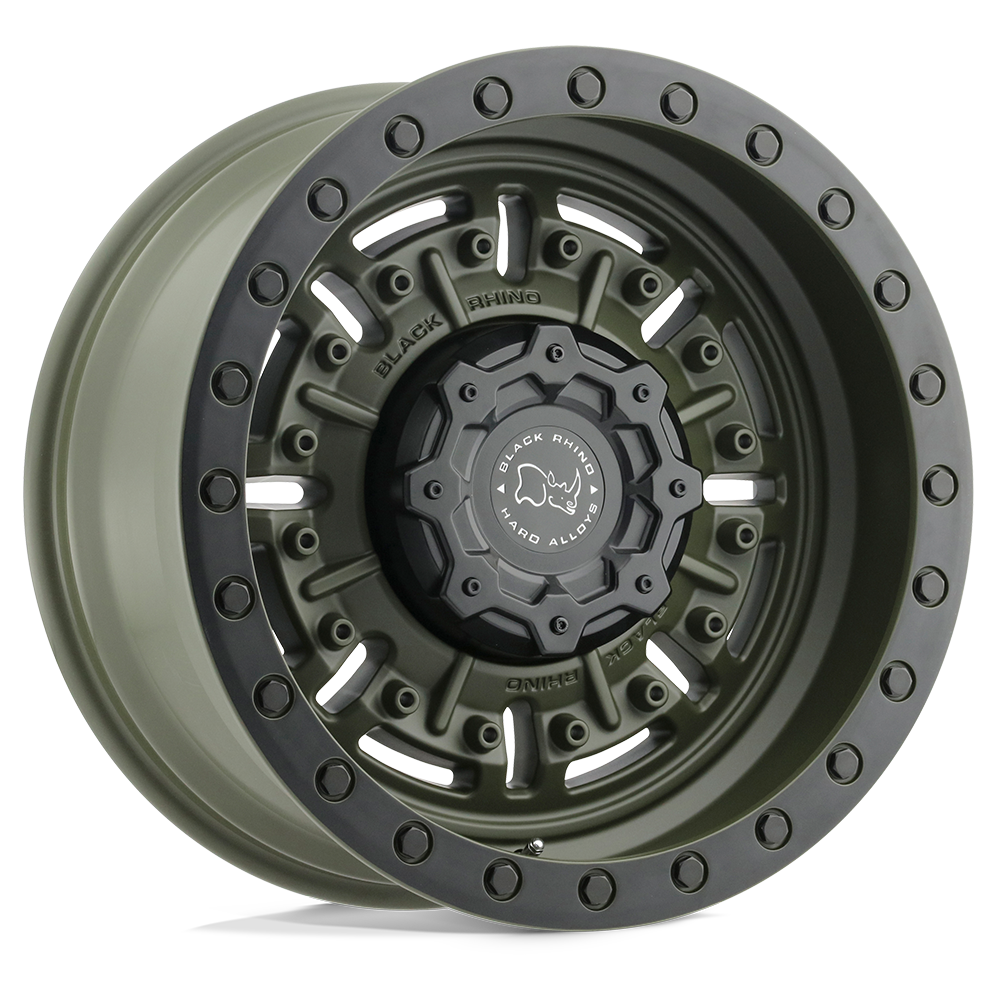 Black Rhino Hard Alloys | ABRAMS | Olive Drab Green | 17X8.5 | 6X139.7 | 0mm/4.75" | 1785ABR006140N12