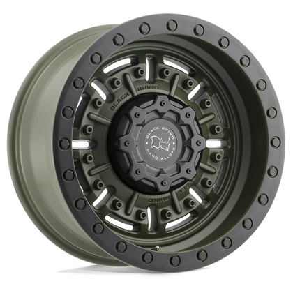 Black Rhino Hard Alloys | ABRAMS | Olive Drab Green | 17X8.5 | 6X139.7 | 0mm/4.75" | 1785ABR006140N12